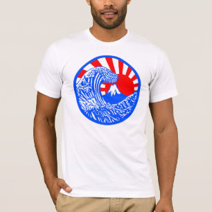 T-shirt Grande vague et pièce en t de Soleil Levant