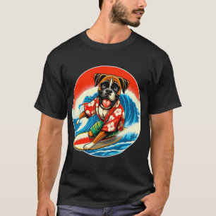 T-shirt Grande Vague Kanagawa Boxer chien Surfing