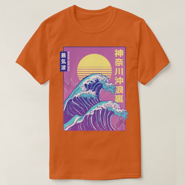 T-shirt Grande vague rétroonde japonaise (Design devant)