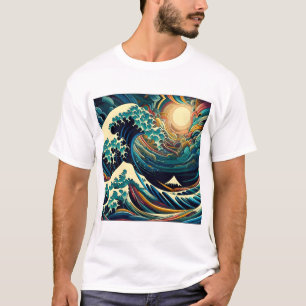 T-shirt Grande vague, vague au large de Kanagawa v1