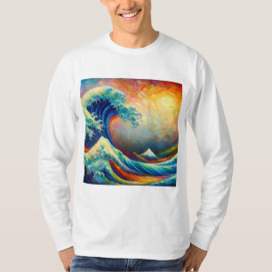 T-shirt Grande vague, vague au large de Kanagawa v4