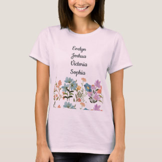 T-shirt Grandenfants personnalisés Noms fleurs sauvages