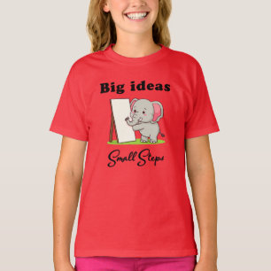 T-shirt "Grandes Idées, Petits Pas" éléphant rêves d'anima