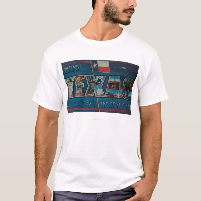 T-shirt Grandes scènes de lettre du Texas (drapeau de (Devant)