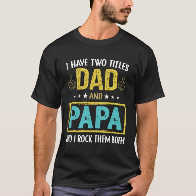 T-shirt Grandfather Father s Day   Awesome Dad & Papa (Devant)