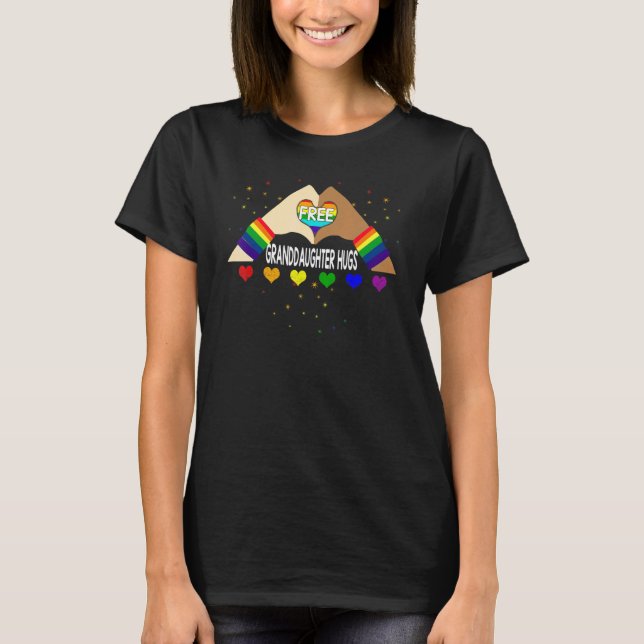 T-shirt Grandgirl Grandgirl Hugs Lgbt Drapeau Gay Lesbian  (Devant)