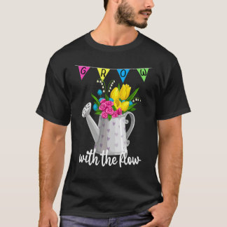 T-shirt Grandir avec le Flux Yoga Zen Jardinage Méditation