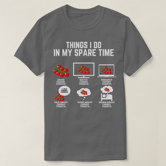 T-shirt Grandir Cherry Tomato choses que je fais dans mon  (Design devant)