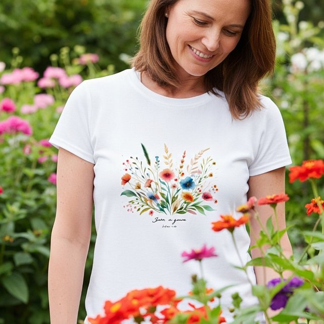 T-shirt Grandir dans la grâce florale (Créateur téléchargé)