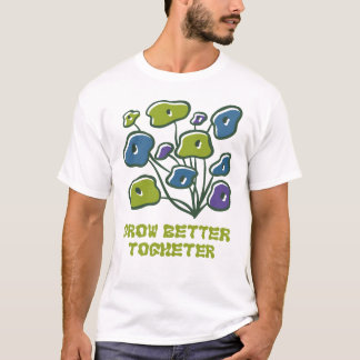 T-shirt Grandir ensemble, jolie illustration de plante