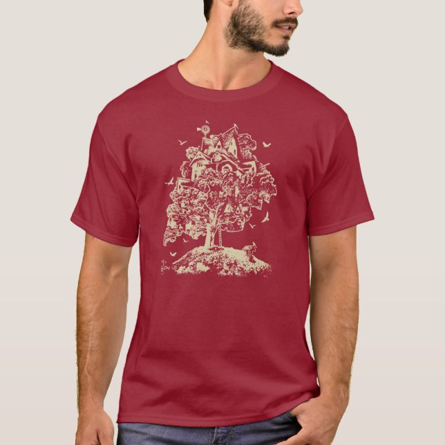 T-shirt Grandissez la chemise de cabane dans un arbre (Devant)