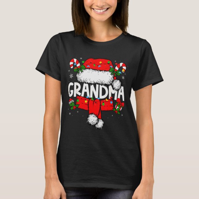 T-shirt Grandma Christmas Pajama Santa Claus Family Matchi (Devant)