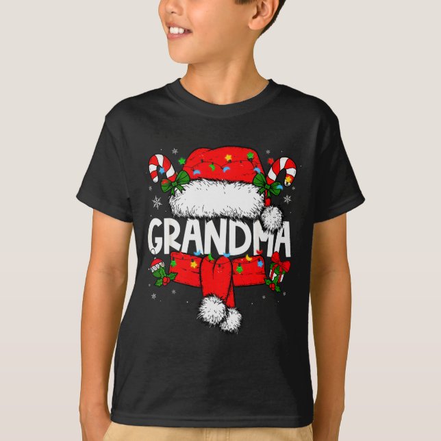 T-shirt Grandma Christmas Pajama Santa Claus Family Matchi (Devant)