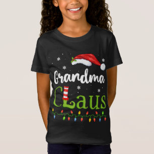T-Shirt Grandma Claus Père Noël Pajamas Drôle Idée cadeau