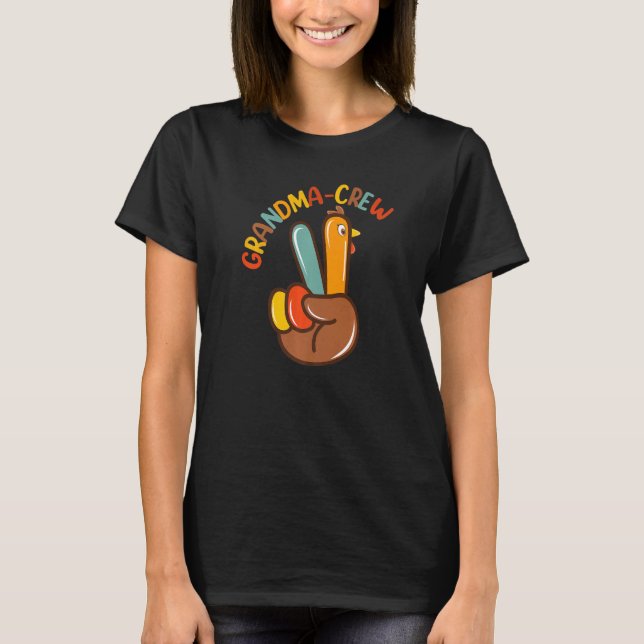 T-shirt Grandma Crew Turquie mignonne Famille Thanksgiving (Devant)