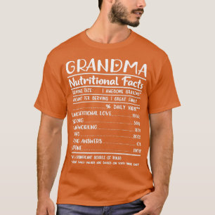 T-shirt Grandma faits nutritionnels cadeaux pour grand-mèr