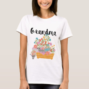 T-shirt Grandma Flower Garden Design