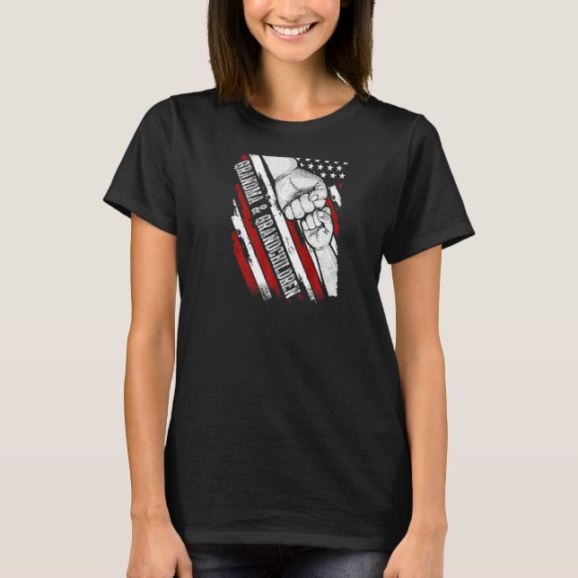 T-shirt Grandma Grandchildren Unbreakable Bond Usa Drapeau (Devant)