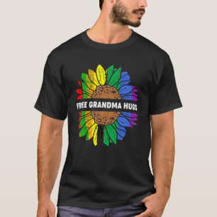 T-shirt Grandma Grandma Hugs Lgbt Daisy Rainbow Flower Hip