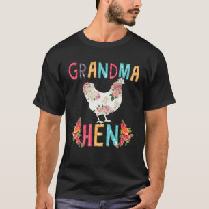 T-shirt Grandma Hen Floral Poulet Élevage
