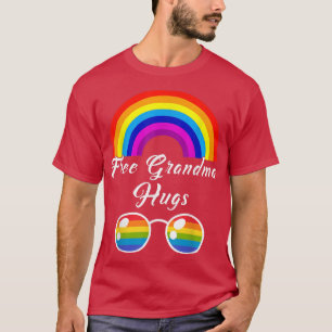 T-shirt Grandma Hugs LGBT Rainbow Lunettes de soleil Gay P