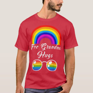 T-shirt Grandma Hugs LGBT Rainbow Lunettes de soleil Gay P