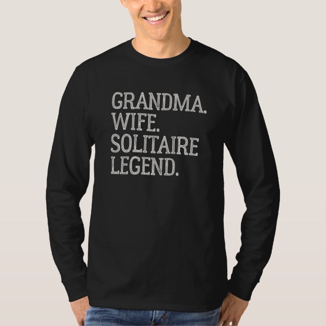 T-shirt Grandma Husband Solitaire Legend Vintage Solitaire (Devant)