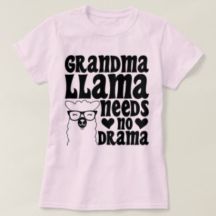 T-shirt Grandma Llama N'A Pas Besoin De Drame Mignonne Gra