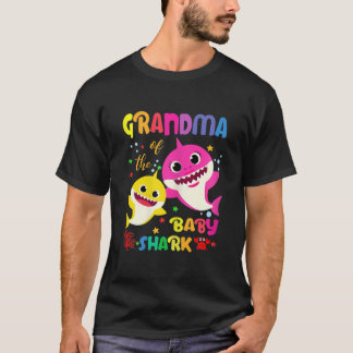 T-shirt Grandma Of The Baby Shark Birthday Grandma Shark 