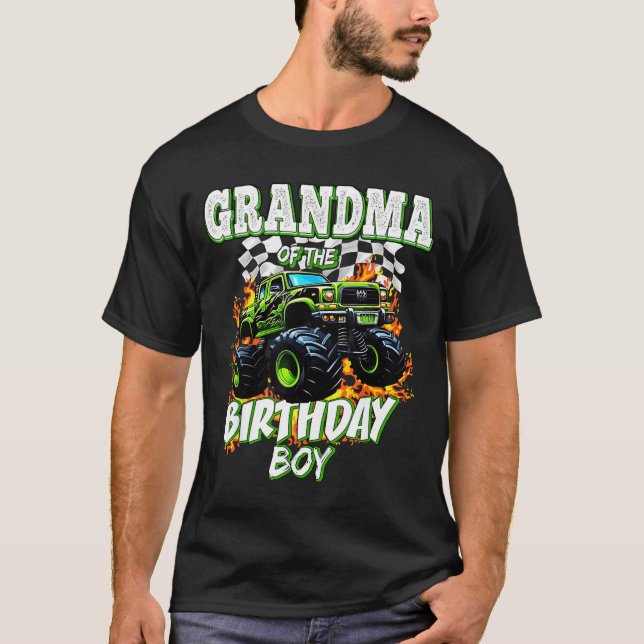 T-shirt Grandma Of The Birthday Boy Monster Truck Birthday (Devant)