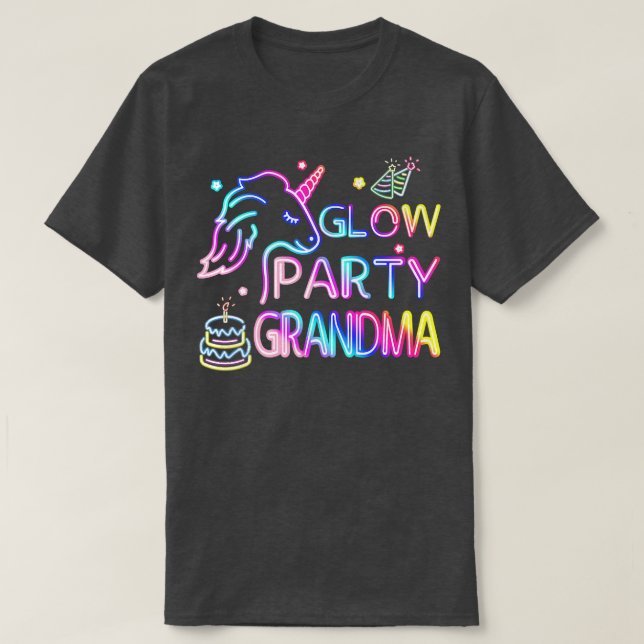 T-shirt Grandma Of The Birthday Unicorn Girl Thema amily B (Design devant)