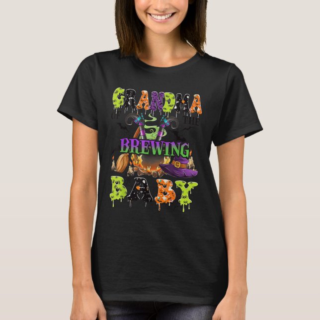 T-shirt Grandma Of The Brewing Baby Soky Halloween Baby Sh (Devant)