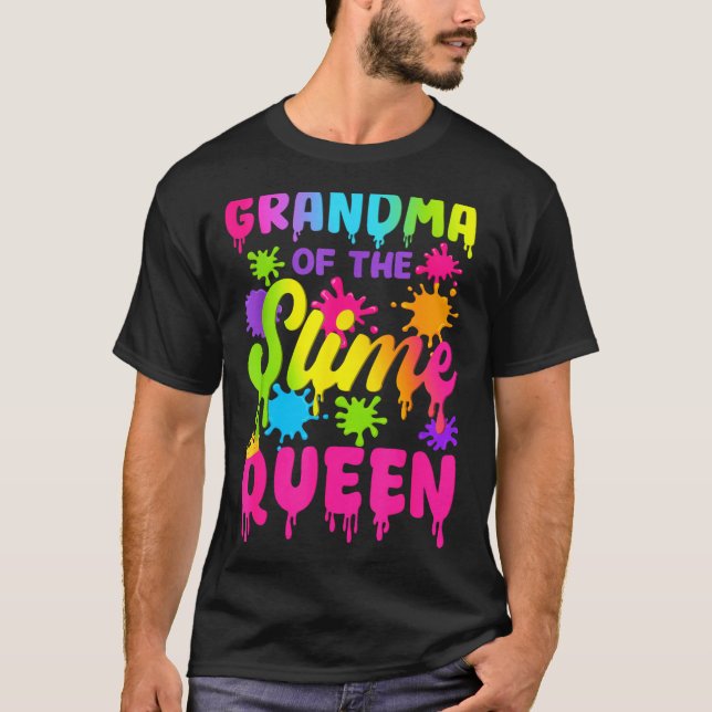 T-shirt Grandma Of The Slime Queen Birthday Girl Family Pa (Devant)