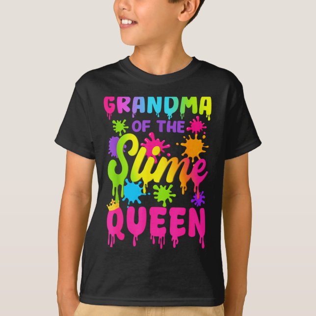 T-shirt Grandma Of The Slime Queen Birthday Girl Family Pa (Devant)