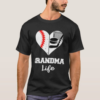T-shirt Grandma Vie Il Baseball Hockey Grandma