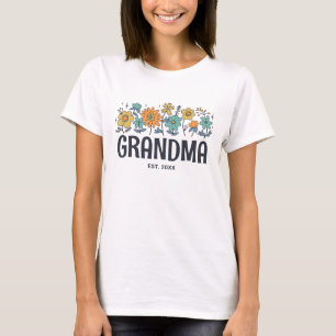 T-shirt Grandma Vintage Floral Cute Fleur Super Personnali