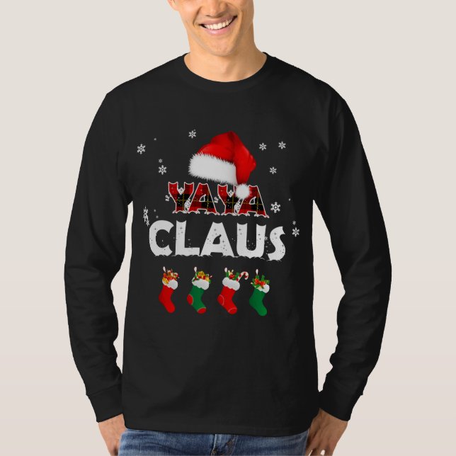 T-shirt Grandma Yaya Claus Santa Hat Funny Christmas Pajam (Devant)
