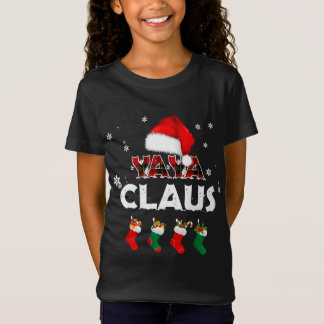 T-Shirt Grandma Yaya Claus Santa Hat Funny Christmas Pajam