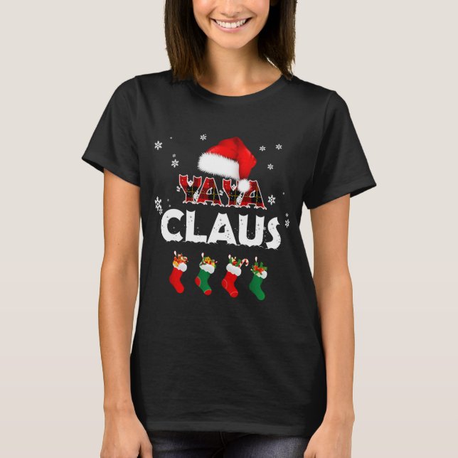 T-shirt Grandma Yaya Claus Santa Hat Funny Christmas Pajam (Devant)