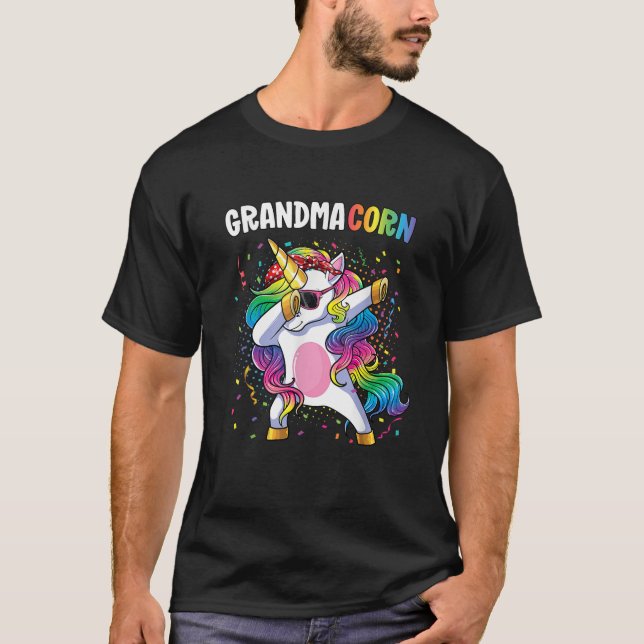T-shirt Grandmacorn Femmes Unicorn Anniversaire Dabbing Un (Devant)