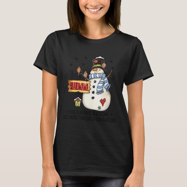 T-shirt Grandmama Snowman Awesome Xmas Happy New Merry Chr (Devant)