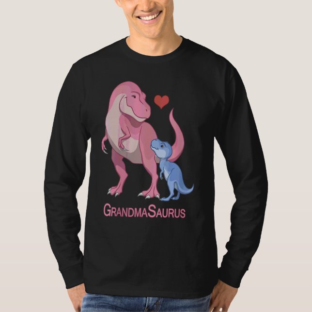 T-shirt Grandmasaurus Grand-mère et bébé garçon Rex Dinosa (Devant)