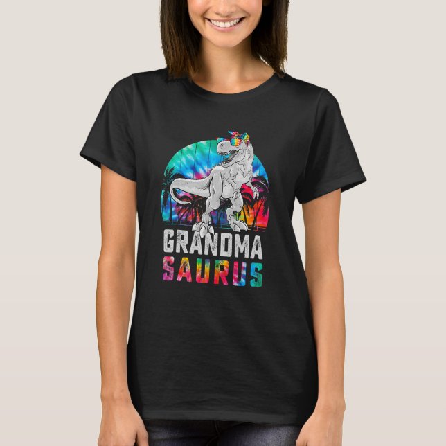 T-shirt Grandmasaurus Rex Dinosaur Grandma Saurus Famille  (Devant)