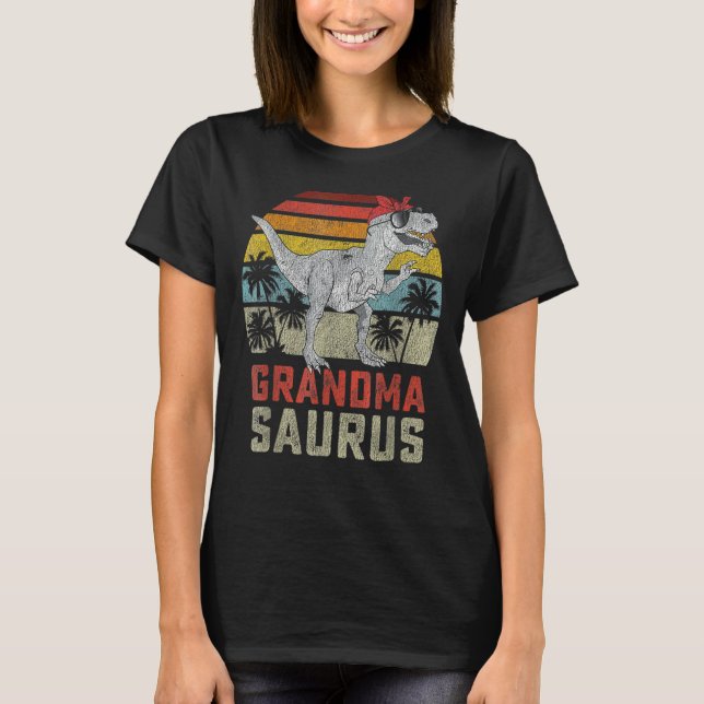T-shirt Grandmasaurus Rex Dinosaur Grandma Saurus Famille  (Devant)