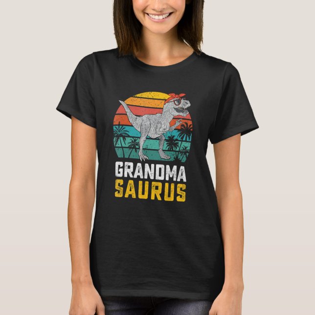 T-shirt Grandmasaurus T Rex Dinosaur Famille Grandma Sauru (Devant)