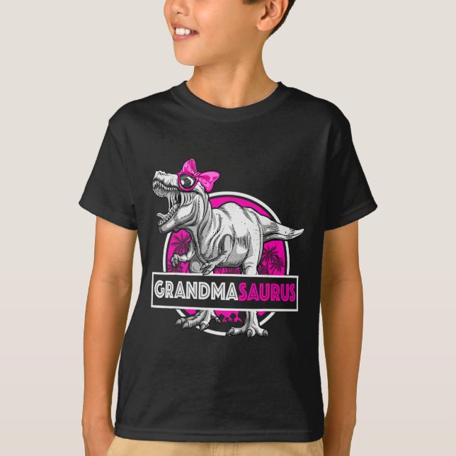 T-shirt Grandmasaurus T-rex Matching Funny Grandma Saurus  (Devant)