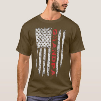 T-shirt Grandpa American Flag Fêtes des pères cadeaux s