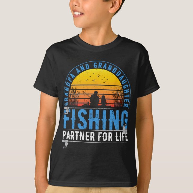 T-shirt Grandpa And Granddaughter Fishing Buddies For Life (Devant)