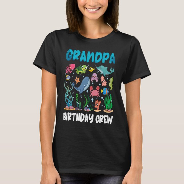 T-shirt Grandpa Anniversaire Crew Mer Océan Animal Aquariu (Devant)