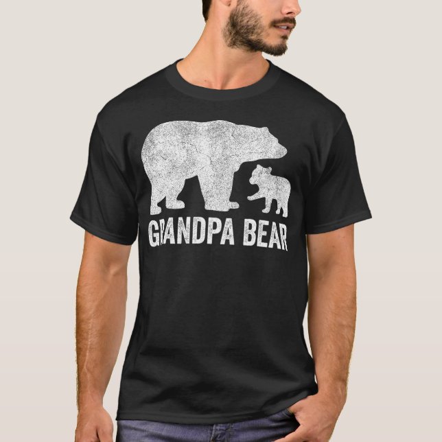 T-shirt Grandpa Bear Fathers Day Shirts, Funny One Cub Kid (Devant)